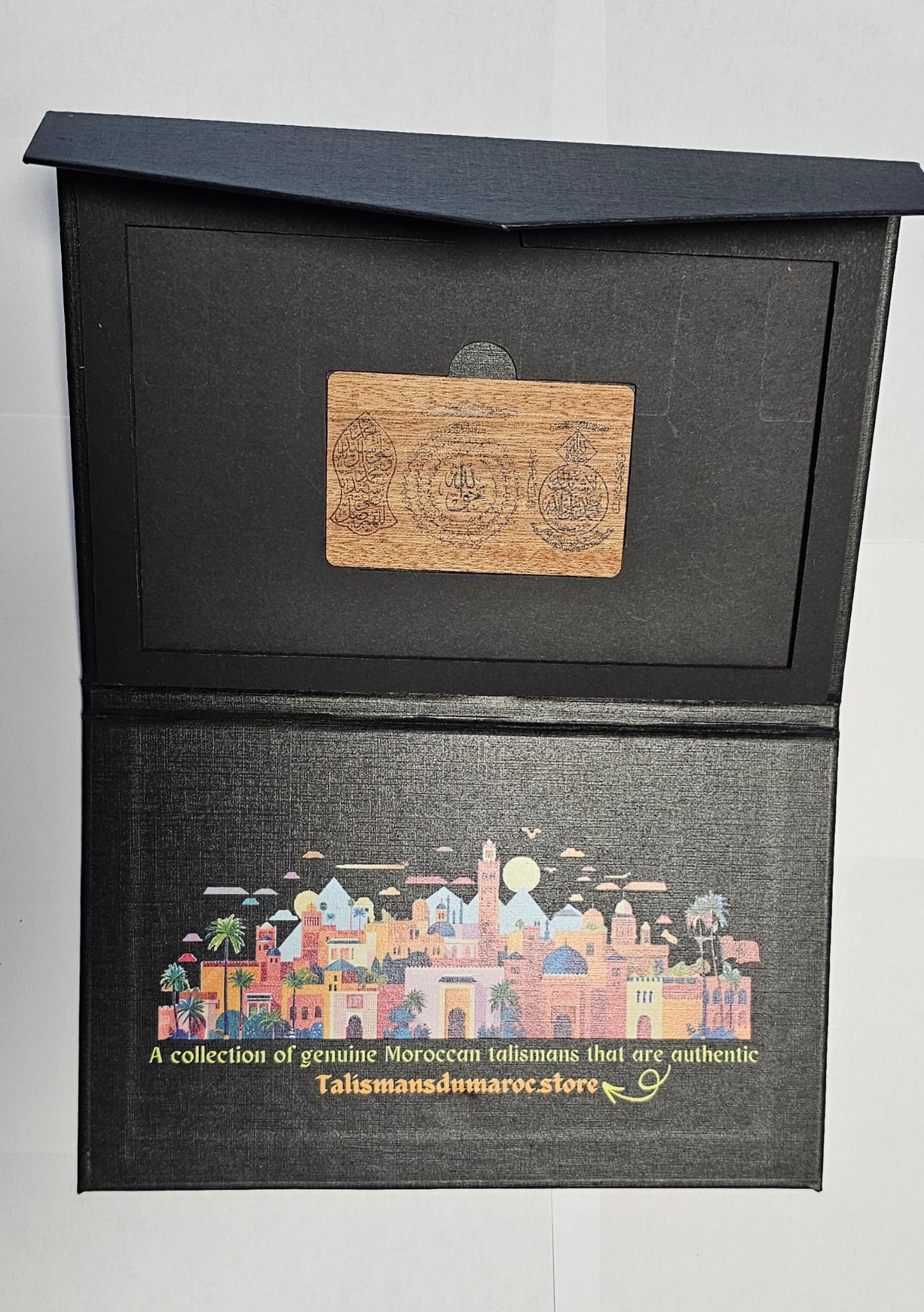 Authentic Mystical Moroccan Talisman Card – 7-in-1 Amulet with Ismullāh al-Aʿẓam & Divine Protection