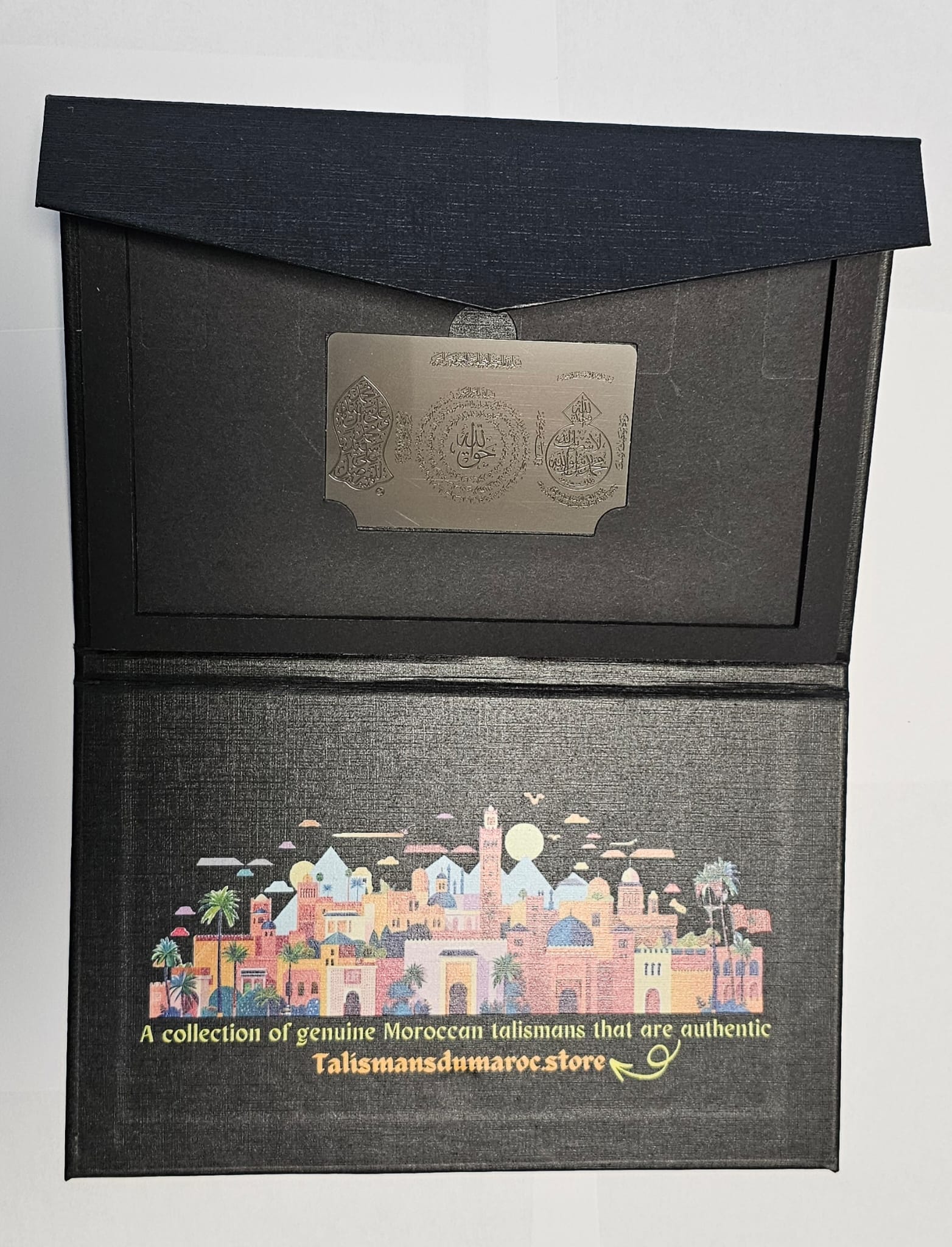 Authentic Mystical Moroccan Talisman Card – 7-in-1 Amulet with Ismullāh al-Aʿẓam & Divine Protection