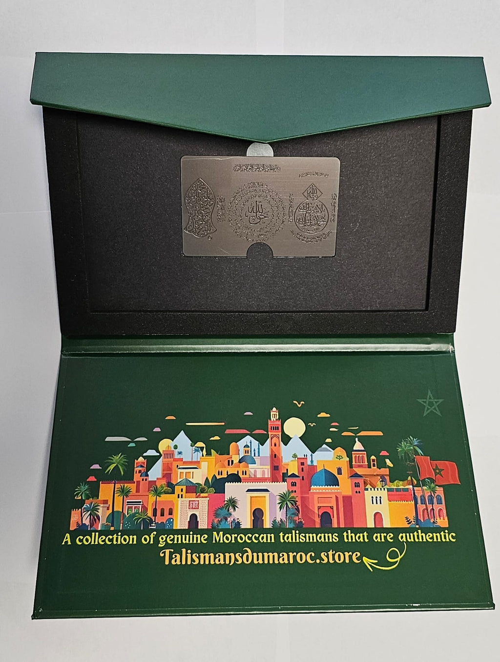 Authentic Mystical Moroccan Talisman Card – 7-in-1 Amulet with Ismullāh al-Aʿẓam & Divine Protection