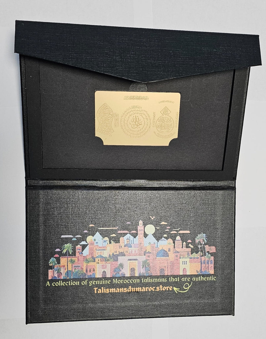 Authentic Mystical Moroccan Talisman Card – 7-in-1 Amulet with Ismullāh al-Aʿẓam & Divine Protection