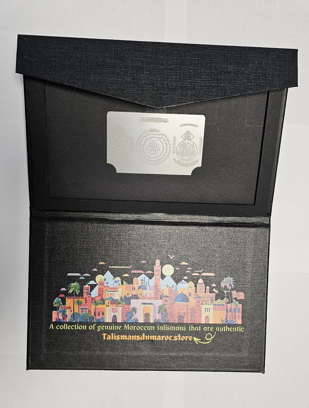 Authentic Mystical Moroccan Talisman Card – 7-in-1 Amulet with Ismullāh al-Aʿẓam & Divine Protection