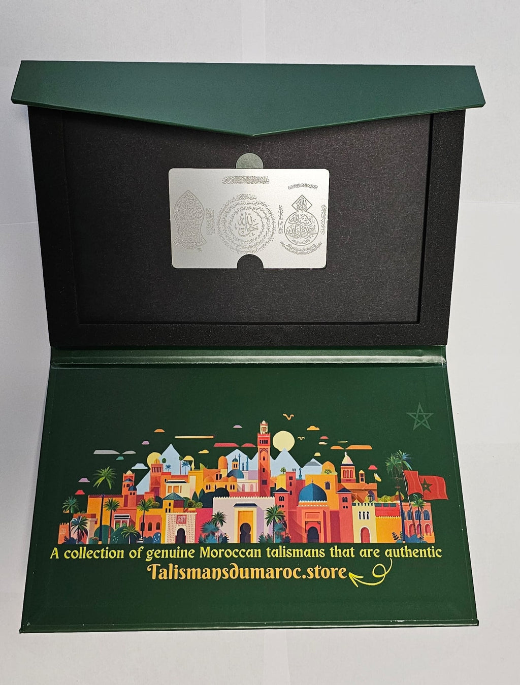 Authentic Mystical Moroccan Talisman Card – 7-in-1 Amulet with Ismullāh al-Aʿẓam & Divine Protection