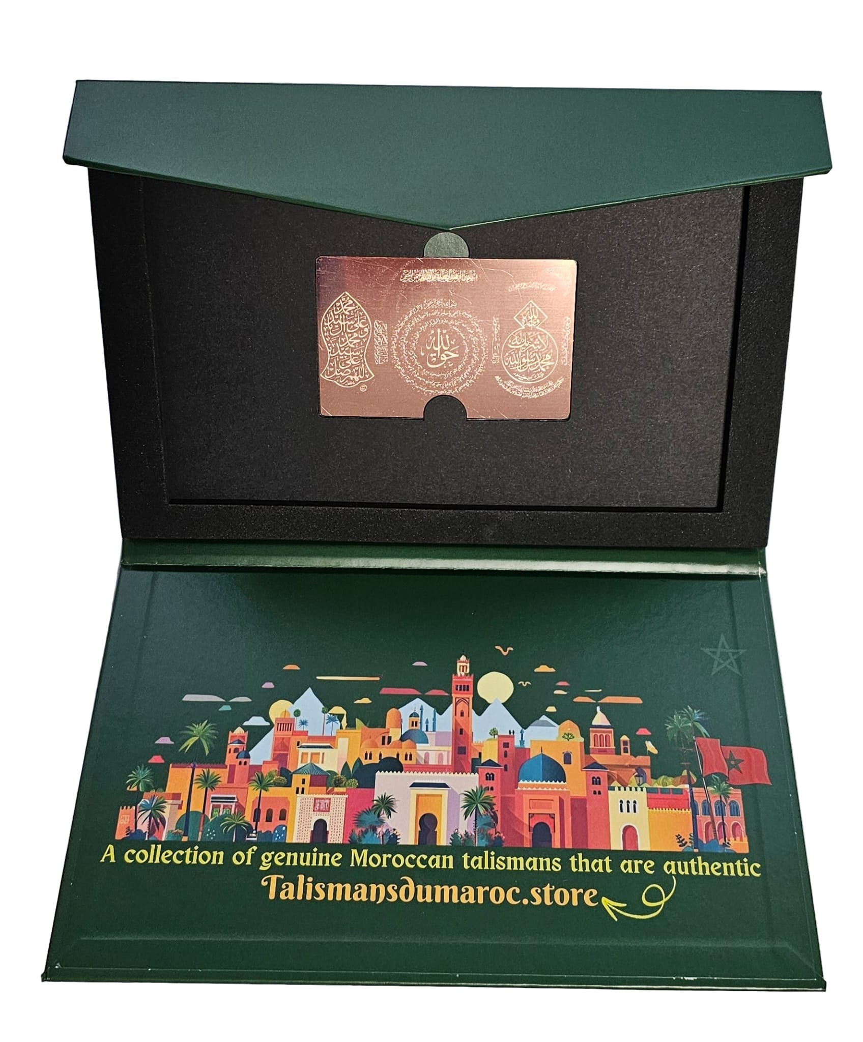 Authentic Mystical Moroccan Talisman Card – 7-in-1 Amulet with Ismullāh al-Aʿẓam & Divine Protection